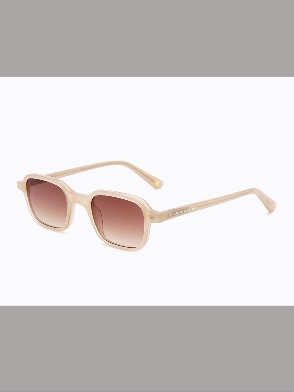 Caroline Lemke Women's Beige Rectangle Sunglasses Full set